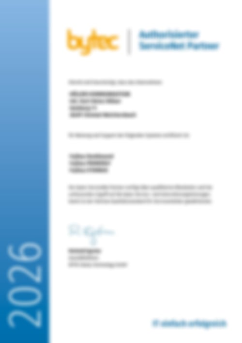 Autorisierter ServiceNet Partner von Bytec 2026