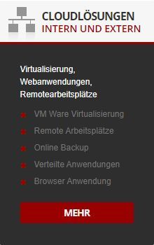 Cloudlösungen Intern und extern. Virtualisierung, Webanwendungen, Remotearbeitsplätze 