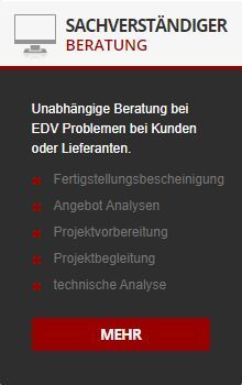 Sachverständiger Beratung. Unabhängige Beratung bei EDV Problemen bei Kunden oder Lieferanten. 
