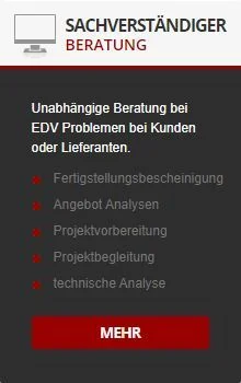 Sachverständiger Beratung. Unabhängige Beratung bei EDV Problemen bei Kunden oder Lieferanten. 