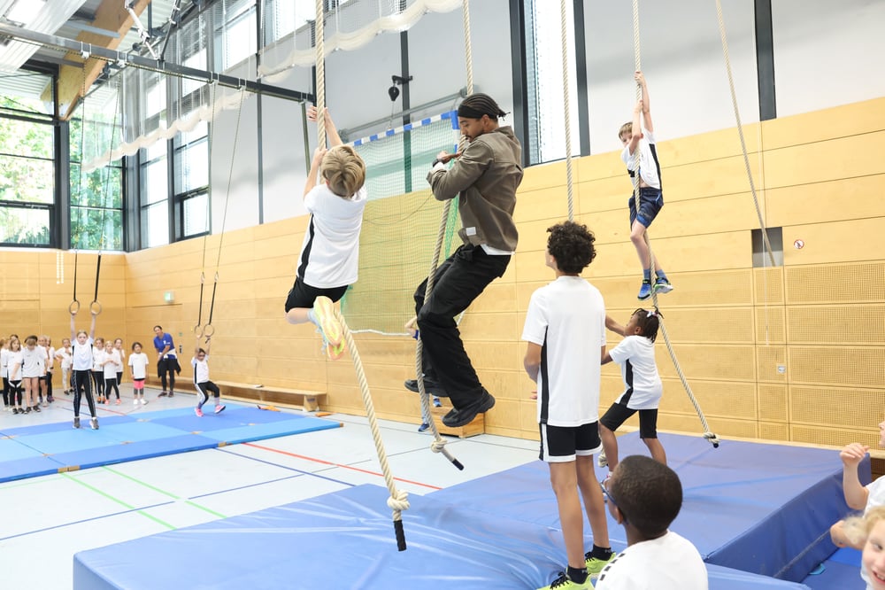 mit einem Olympioniken zusammen schwingen...