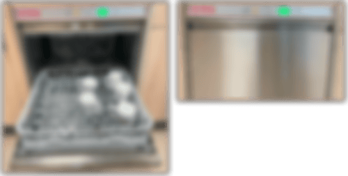 Spülmaschine beladen und Klappe schließen