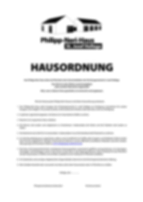 Hausordnung Philipp-Neri-Haus