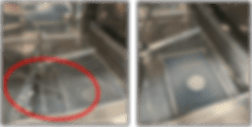 Gitter am Boden der Maschine