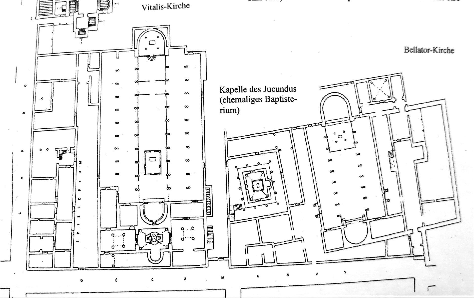 Sufetula - Übersicht Vitalis- und Bellator-Kirche