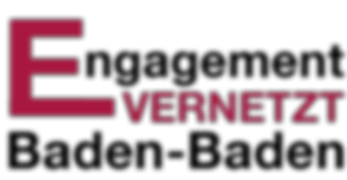Logo Engagement vernetzt Baden Baden in schwarz und bordeaux