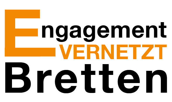 Logo Engagement vernetzt Bretten in schwarz und orange