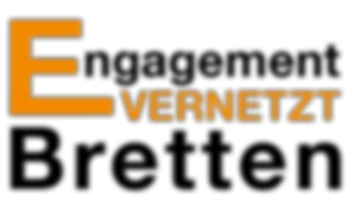 Logo Engagement vernetzt Bretten in schwarz und orange