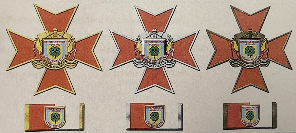 Ehrenkreuz in Bronze Silber Gold Kreisfeuerwehrverband Hohenmölsen 