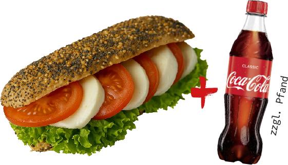 Snackdeal Foto mit Cola-Flasche und dem 1,- Angebot für einen zusätzlichen Donut