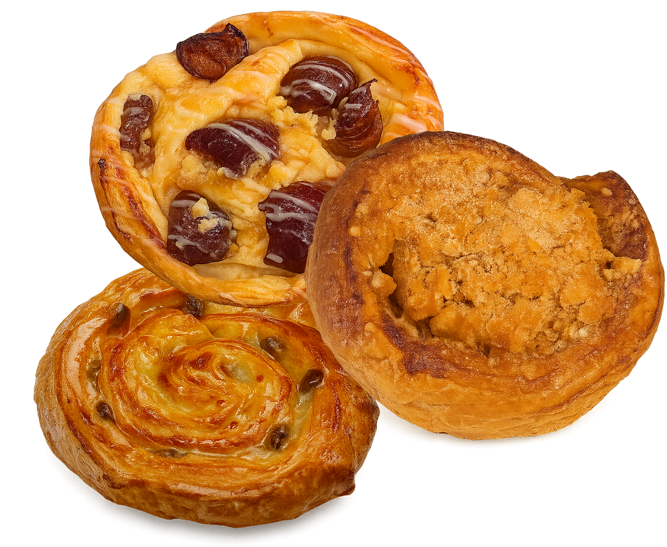 Zwei freiestellte Puddingbrezel