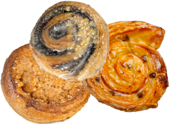 Zwei freiestellte Puddingbrezel