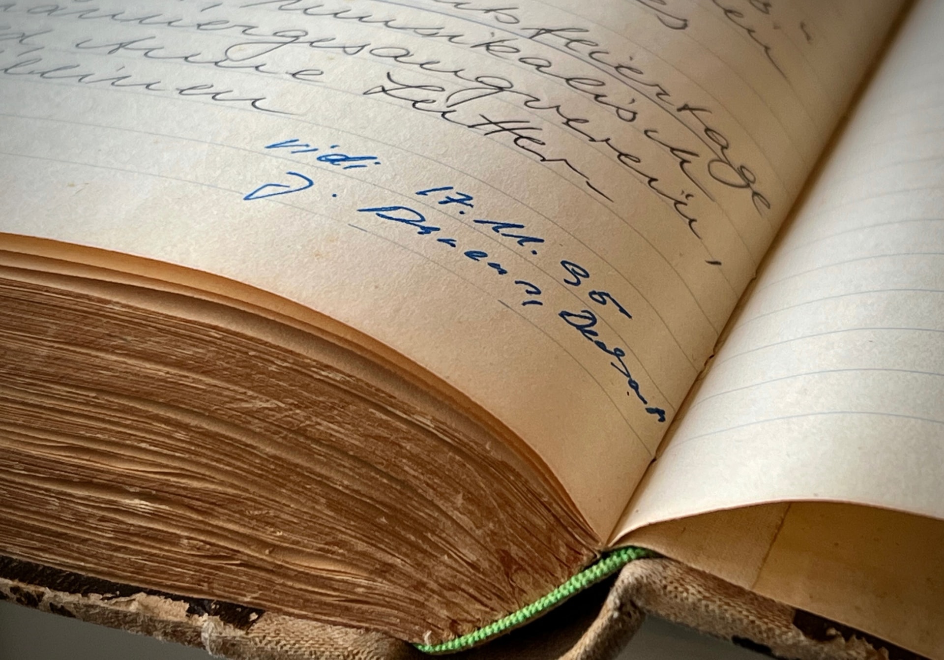 Letzter Eintrag der handschriftlichen Chronik