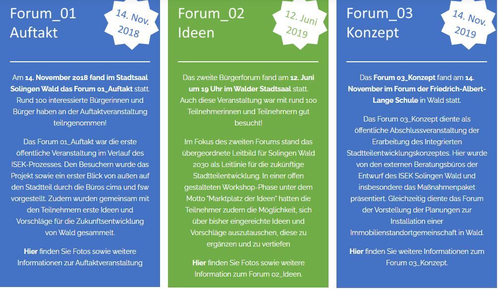 Forum 1-3 ISEK Solingen Wald