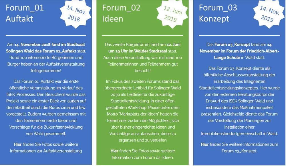 Forum 1-3 ISEK Solingen Wald