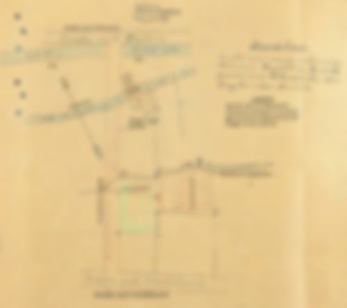 Lageplan von 1892 zur ANfrage der Unteroffiziersschule zum Areal an der (noch projektierten) Luisenstraße, oben die Villa Watthalden, unten die Schöllbronner Straße, Ergänzungen in Druckschrift durch Verfasser