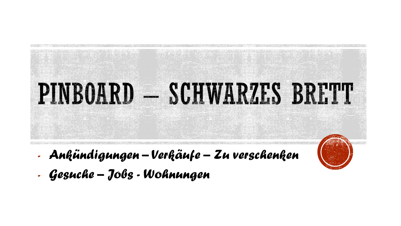 Pinboard - schwarzes Brett Vechelde Aktuell
