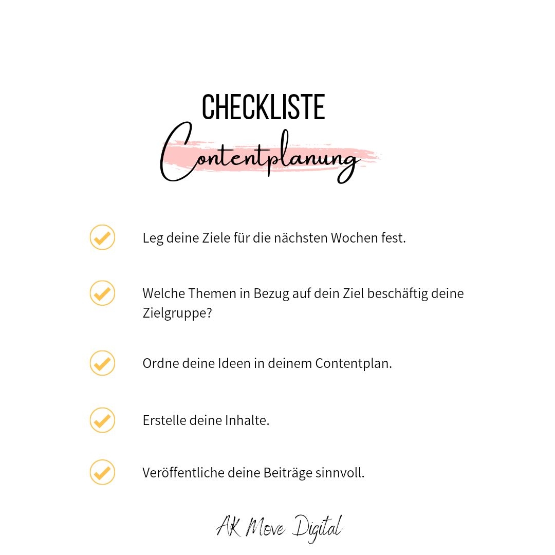 Checkliste Contentplanung - Checkliste