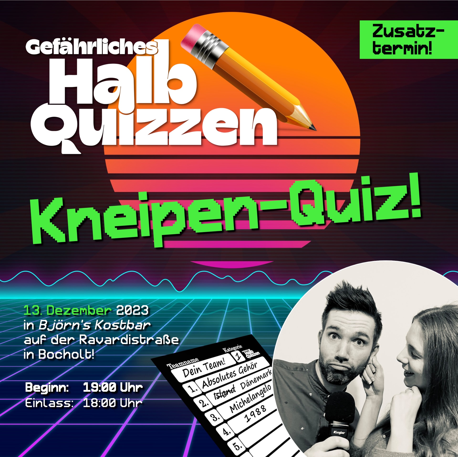 ZUSATZ-TERMIN! Gefährliches HalbQuizzen – Dein Kneipen-Quiz im Dezember!