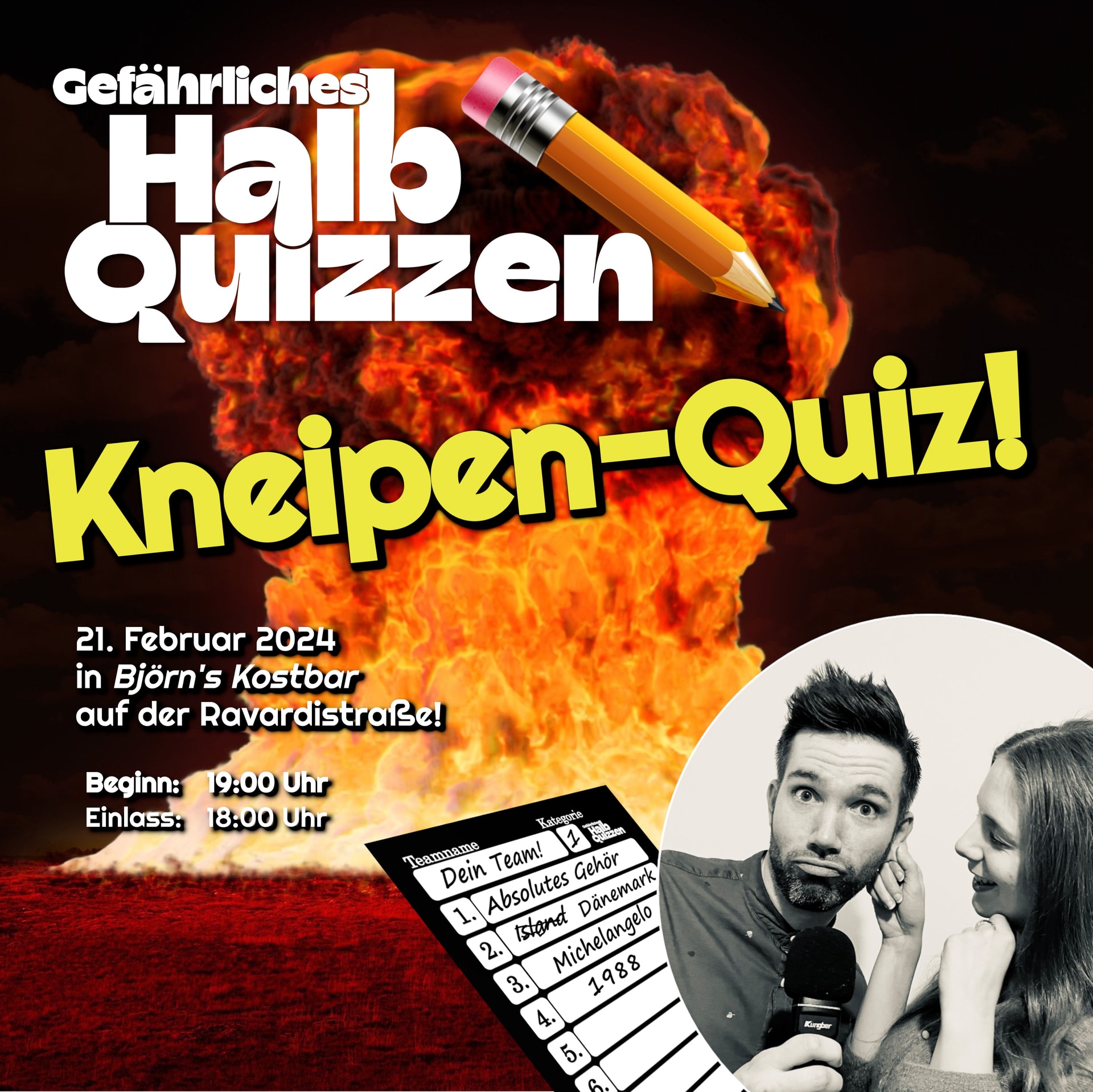 Gefährliches HalbQuizzen – Dein Kneipen-Quiz im Februar!