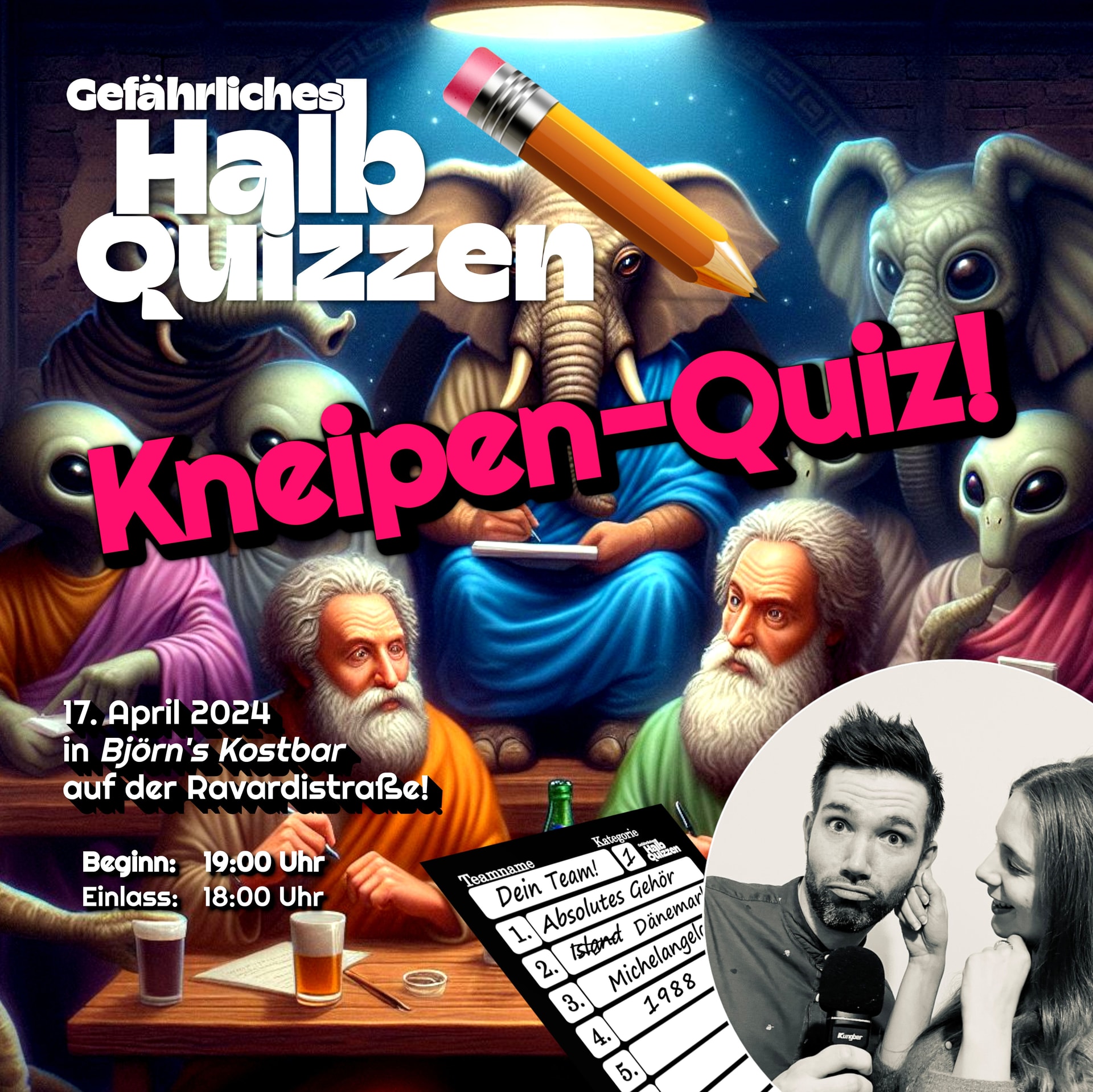 Gefährliches HalbQuizzen – Dein Kneipen-Quiz im April!