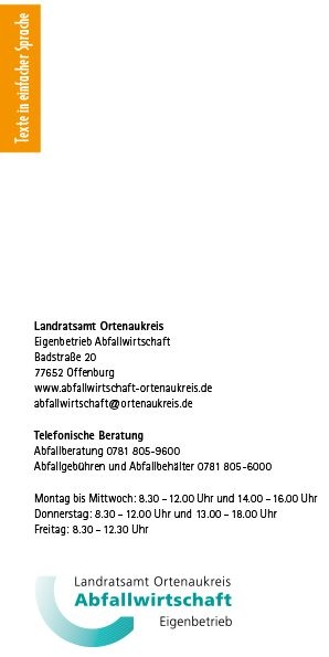 Abfall entsorgen im Ortenaukreis - Sortierhinweise