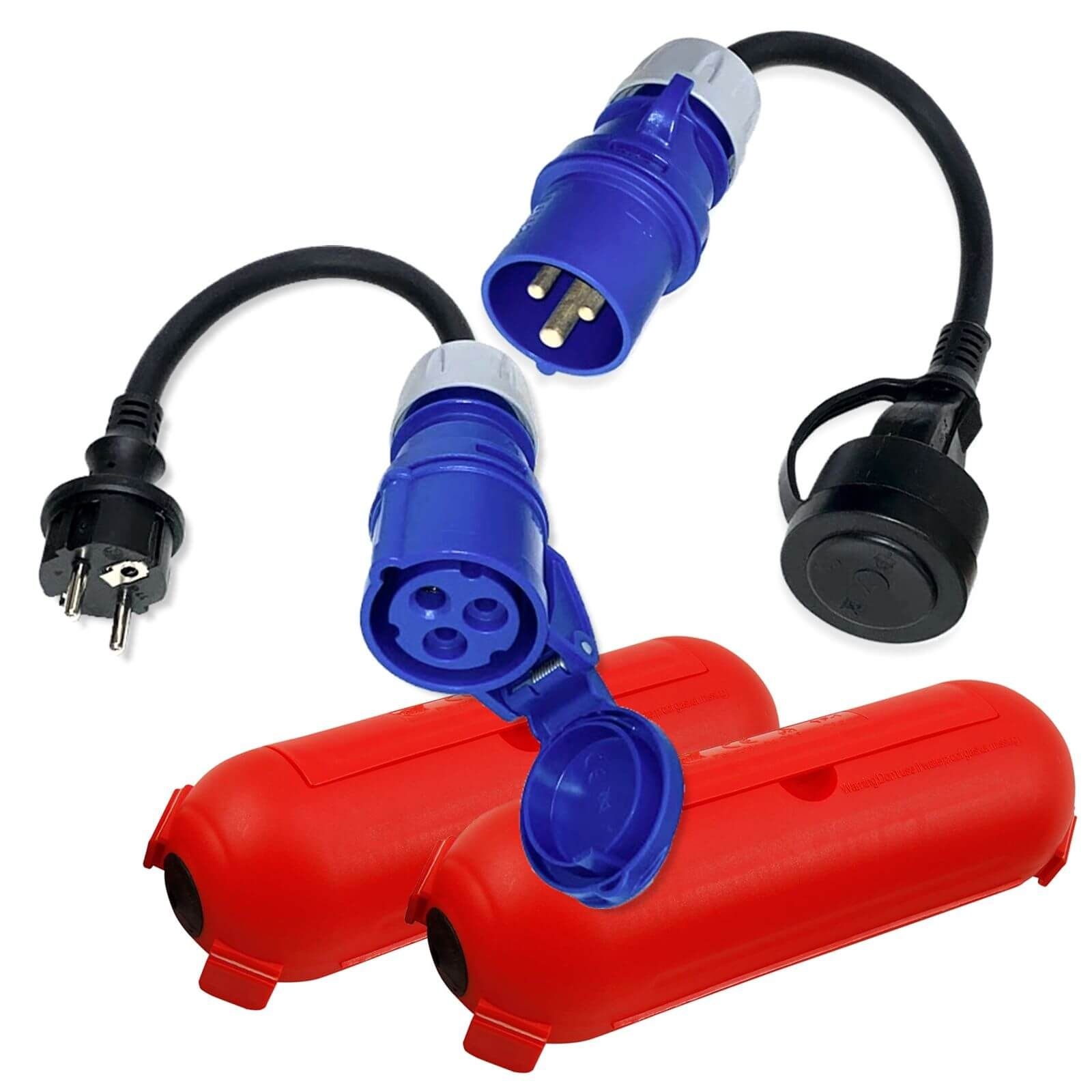 CEE Camping Adapter Set mit Sicherheitsboxen