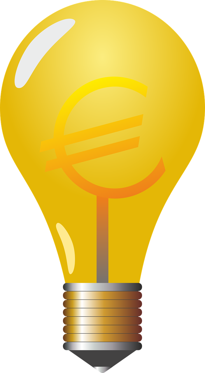 light bulb with euro-sign