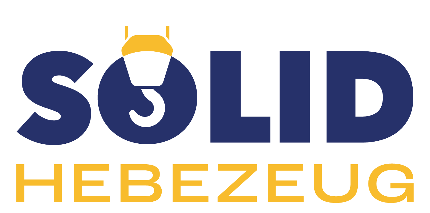 Logo SOLID Hebezeug in dunkelblauer und gelber Farbe