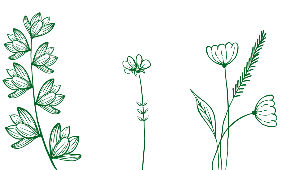 Bild mit Abstrakten Blumen links