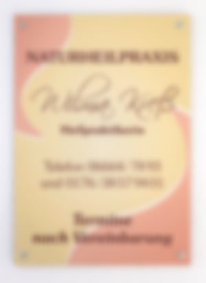 Firmenschild Naturheilpraxis Wilma Kress